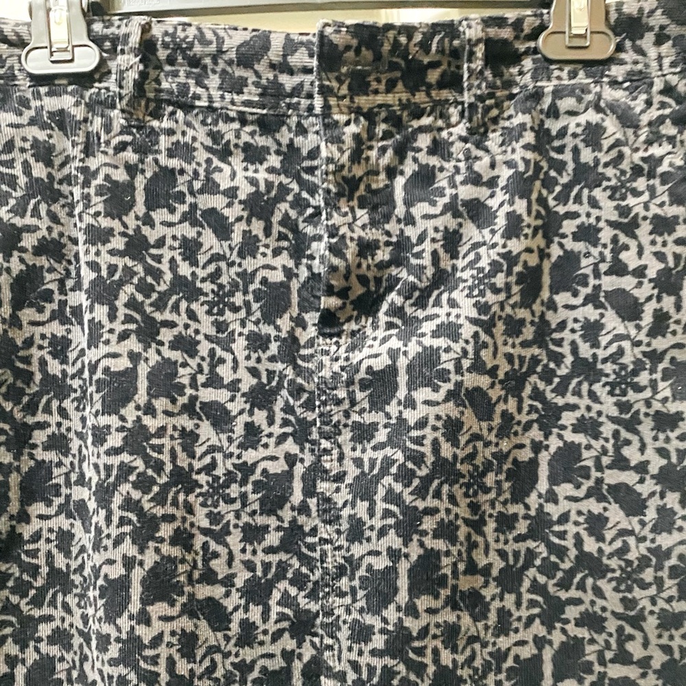 Black & Gray Corduroy Skirt